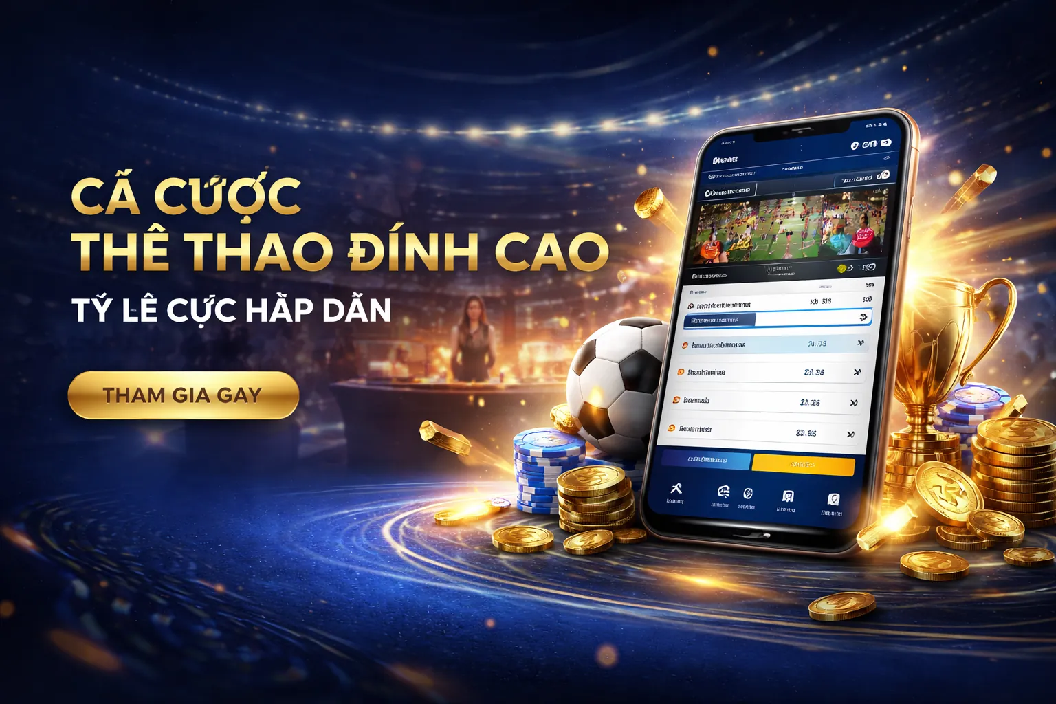 Sân vận động bóng đá với ánh sáng rực rỡ tượng trưng cho cá cược thể thao g66